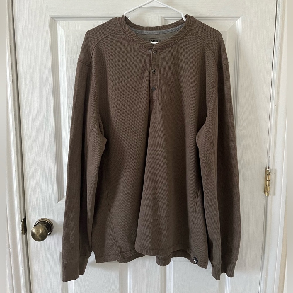 Eddie Bauer Men's Long Sleeve Brown Sweater